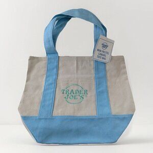 Trader Joe's BLUE Pastel Mini Canvas Tote Bags 2025 LIMITED EDITION NWT